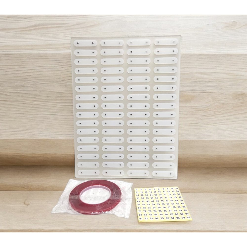 Magnetic Nail Art Display Board 64slots - Free Tape and Number Sticker