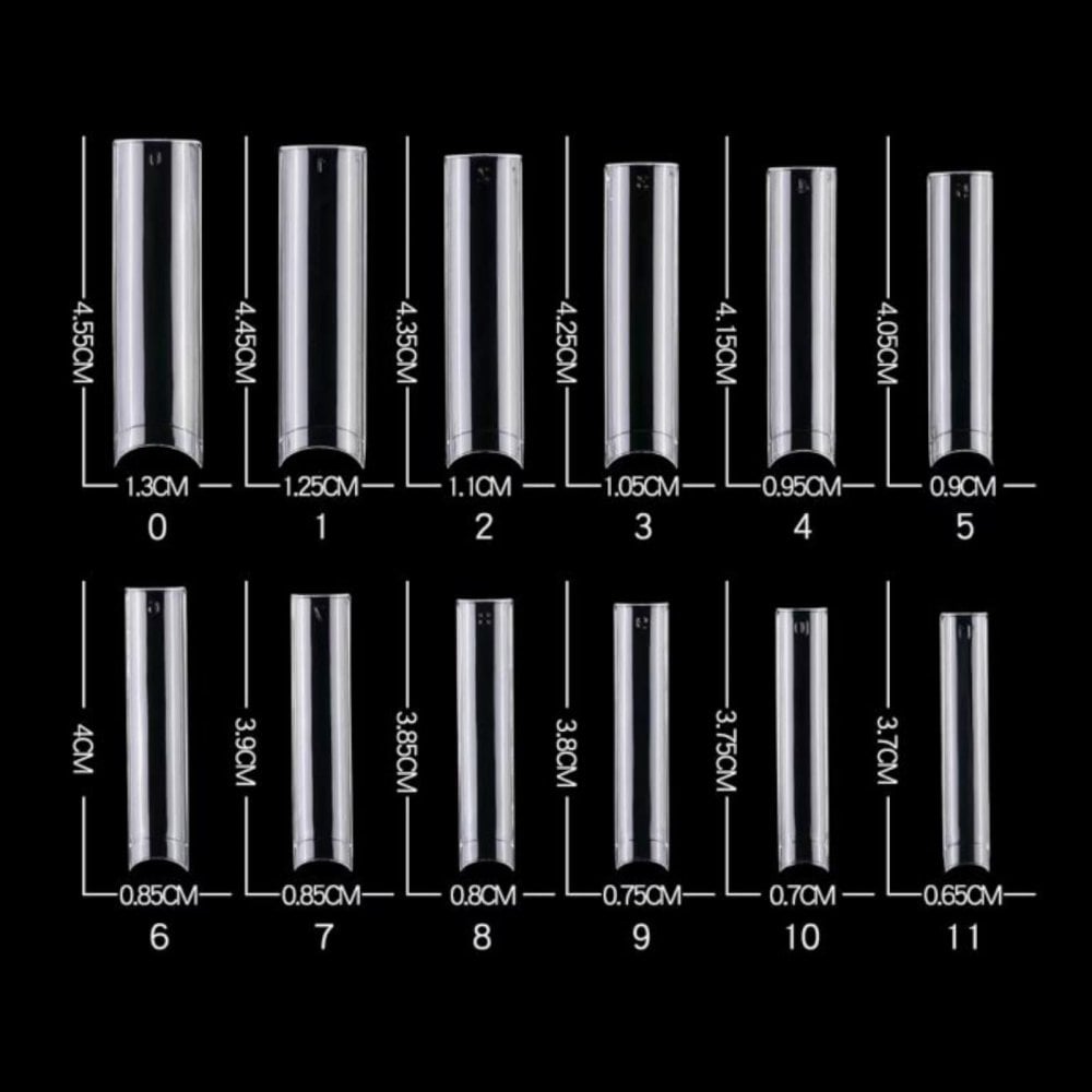 Extreme Length Extra Extra Long Square Clear Nail Tips Box Clear (With Well)