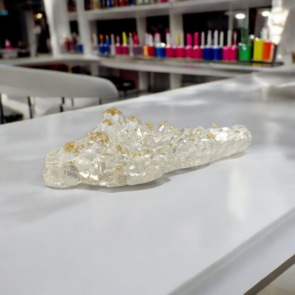 Brush Holder Crystal Gold Effect