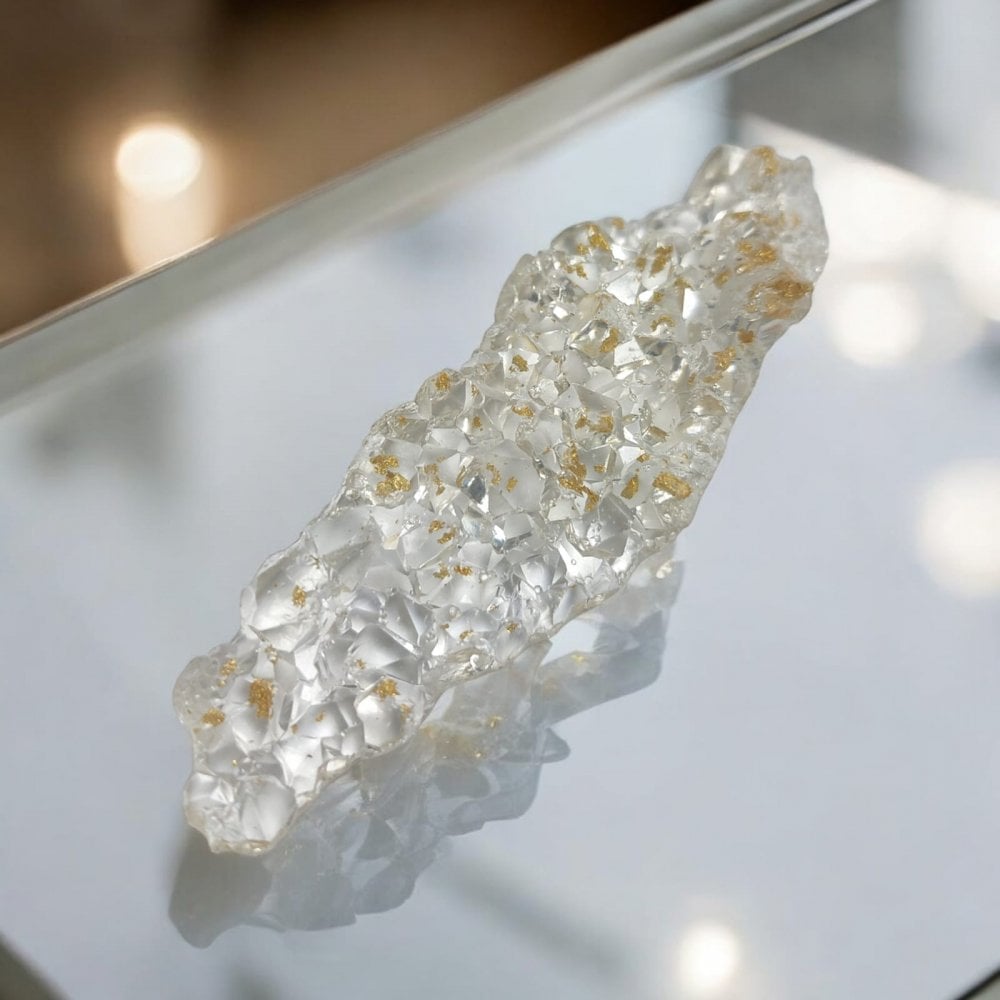 Brush Holder Crystal Gold Effect