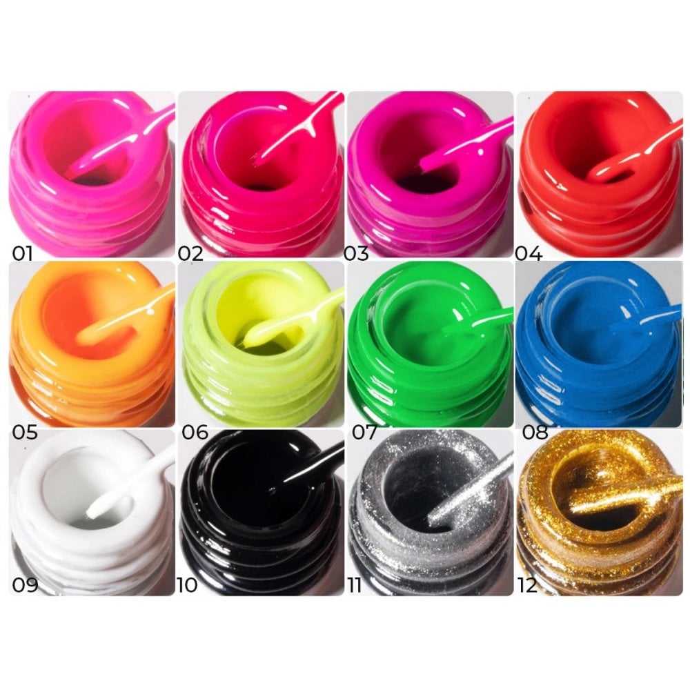 VINA Nail Art Gel Liner 12 Colors Collection - A Limited Edition