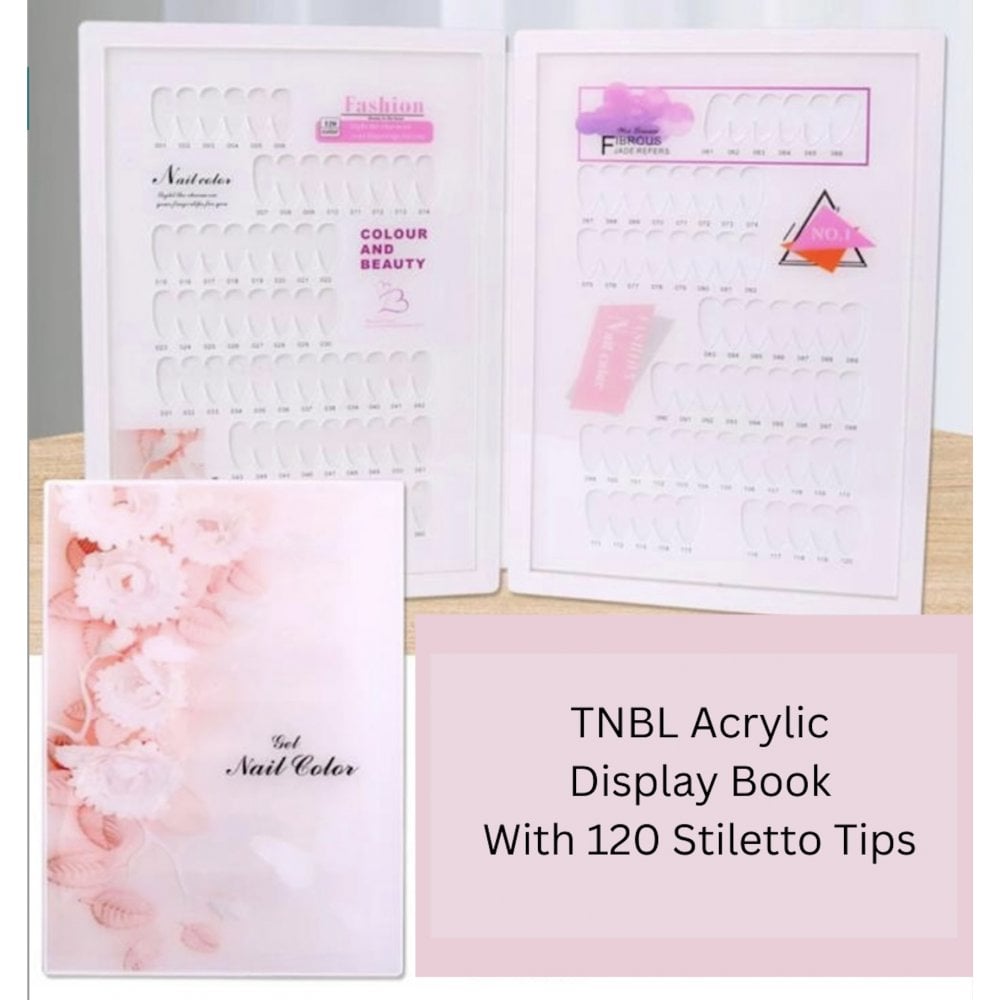Nail Colour Acrylic Stiletto Display Book 120 slots & Tips
