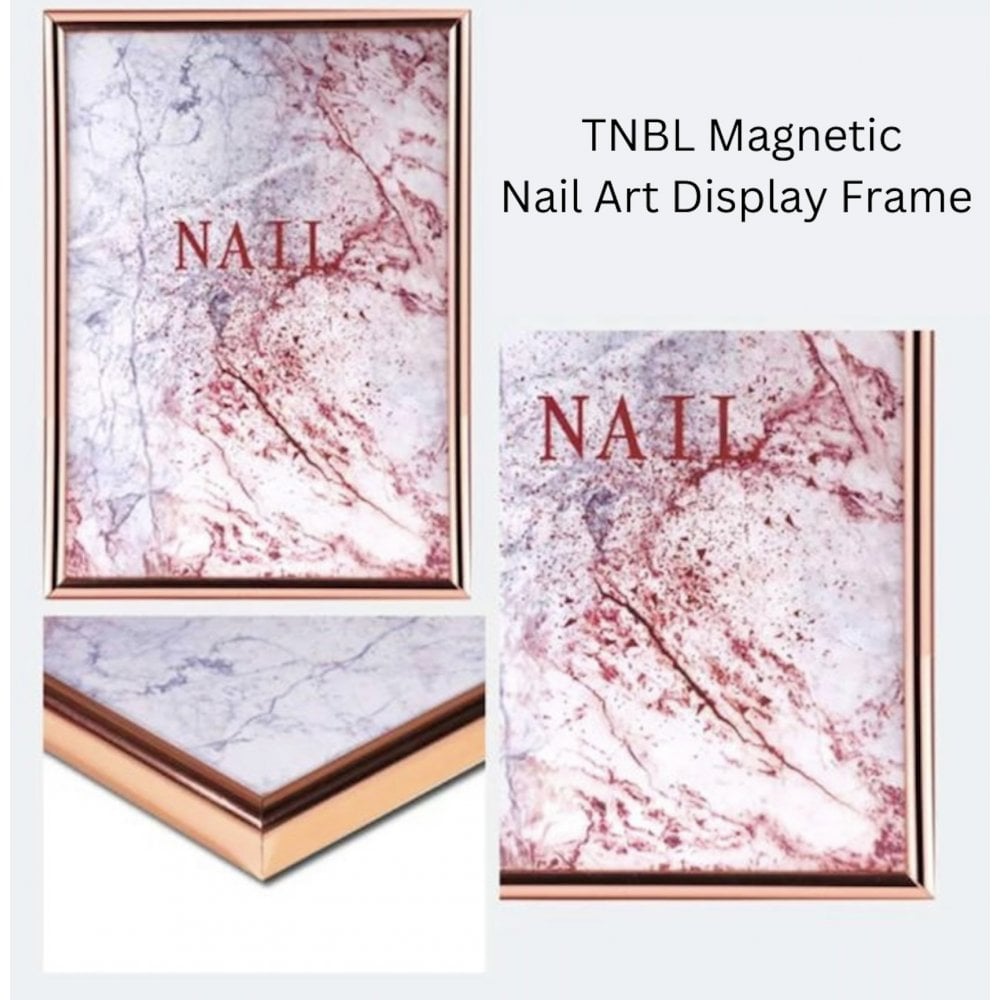 Magnetic Nail Art Display Frame - Rose Gold *FREE pack of 240 Pointed Tips Clear*