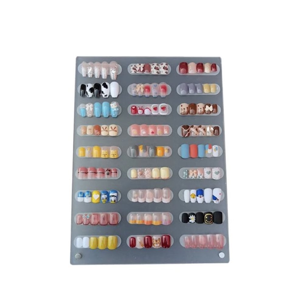 Magnetic Nail Art Display Board 64slots - Free Tape and Number Sticker
