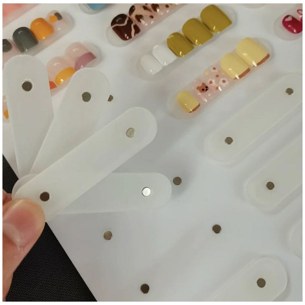 Magnetic Nail Art Display Board 64slots - Free Tape and Number Sticker
