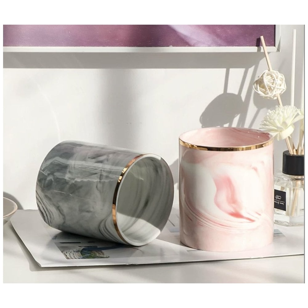 Marble Brush Pot - Grey
