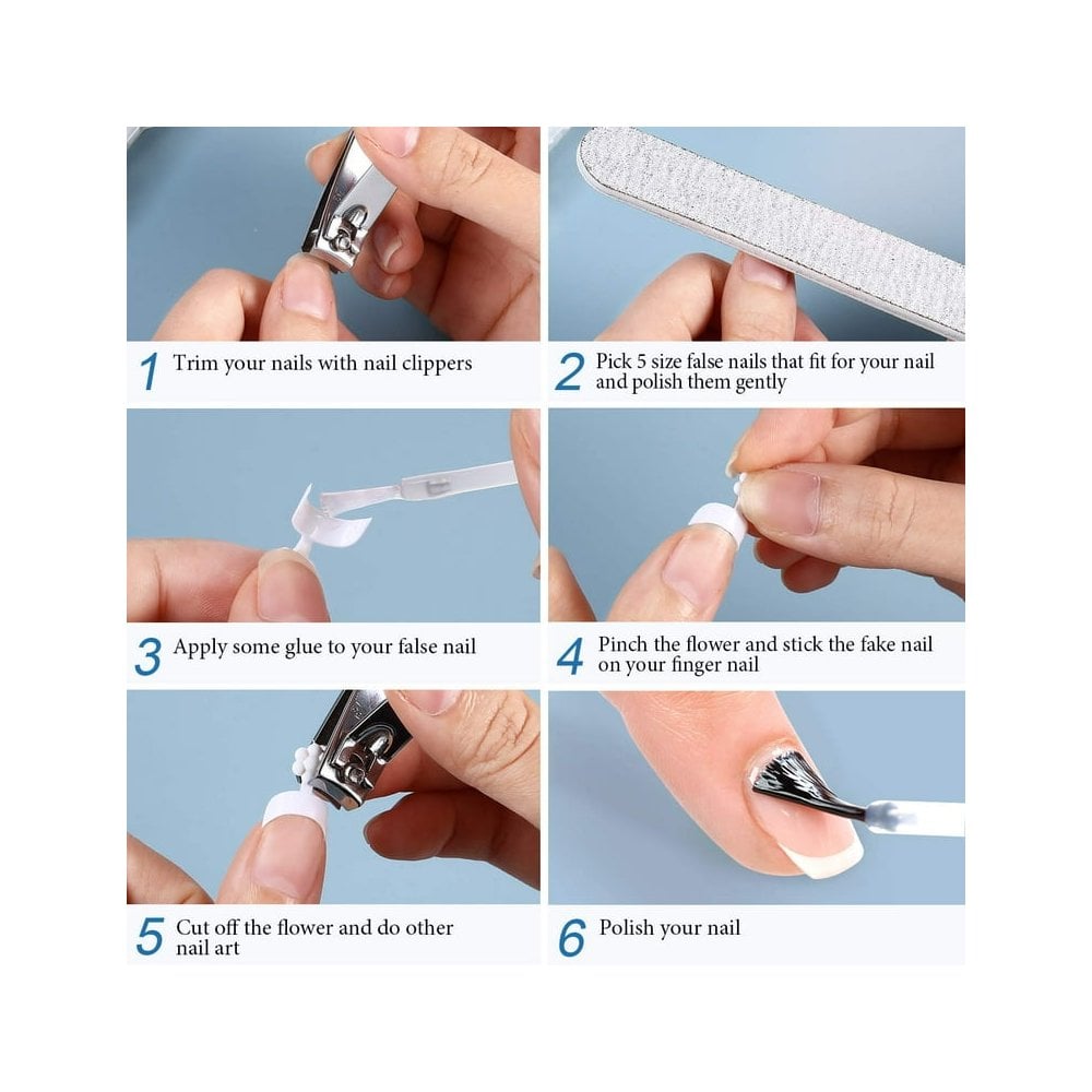 200 ABS French Short Nail Tips Half Cover Tips in a Box (Size 1-10)