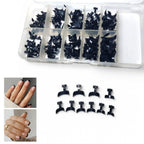 200 ABS French Short Nail Tips Half Cover Tips in a Box (Size 1-10)
