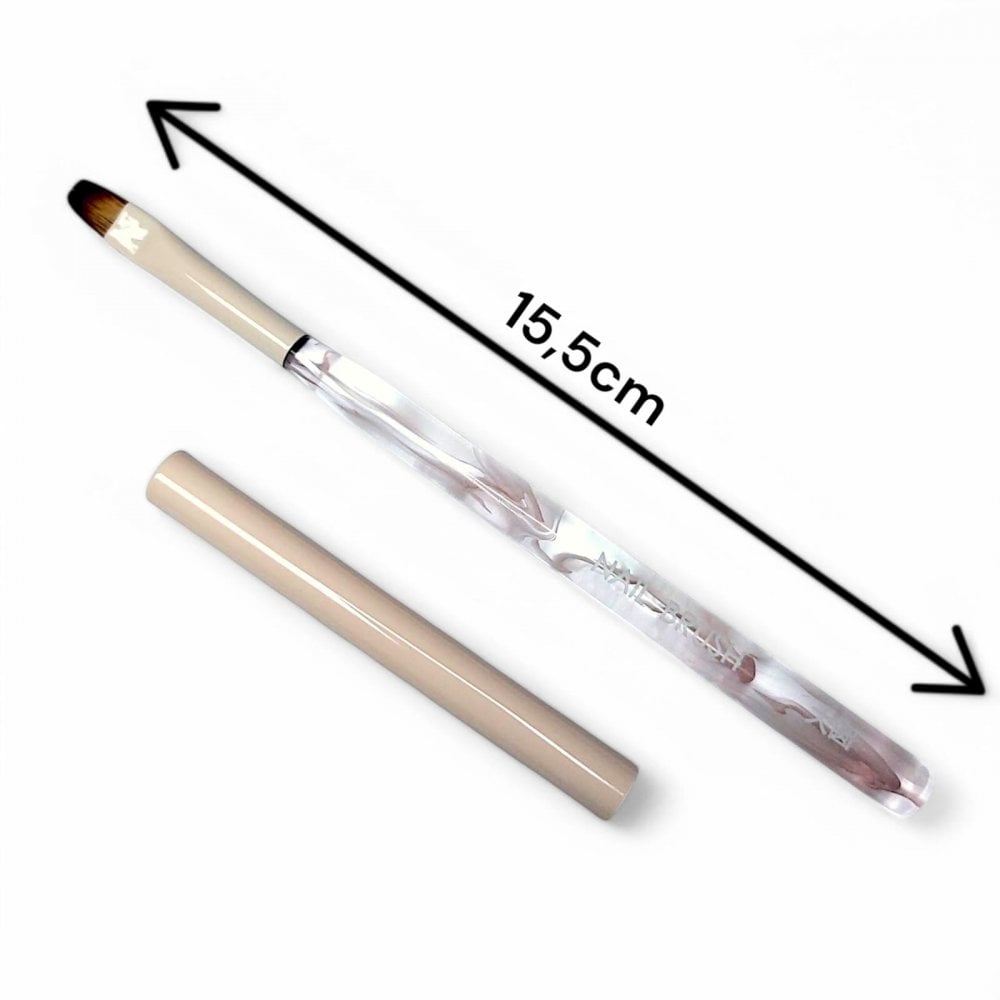 Gel Brush Set 3pcs - Pink Marble Handle with Lids