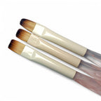 Gel Brush Set 3pcs - Pink Marble Handle with Lids