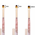 Gel Brush Set 3pcs - Pink Marble Handle with Lids