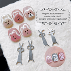 TNBL 5pcs Bunny Cateye Magnet Attachments with storage case