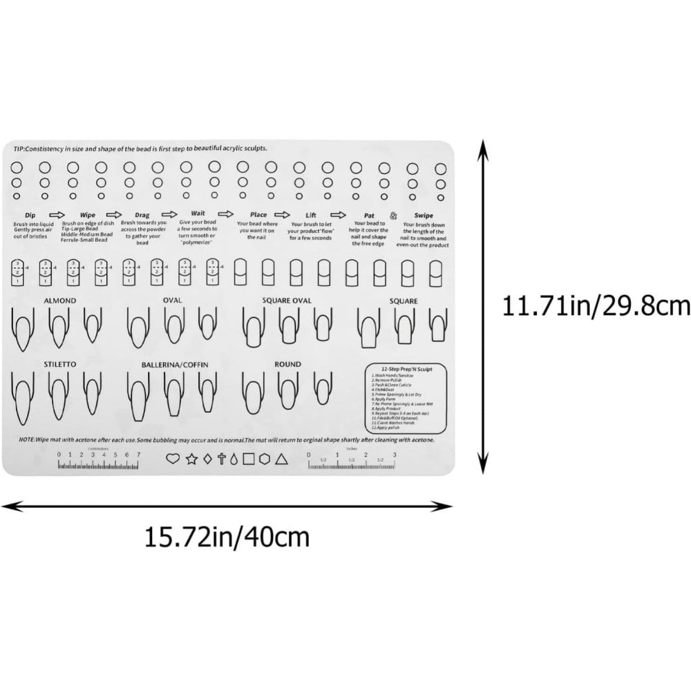 TNBL Acrylic Nail Training Mat Silicone