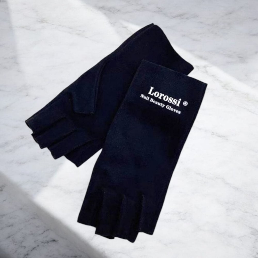 Lorossi Nail Beauty UV Protect Half Finger Gloves - Black