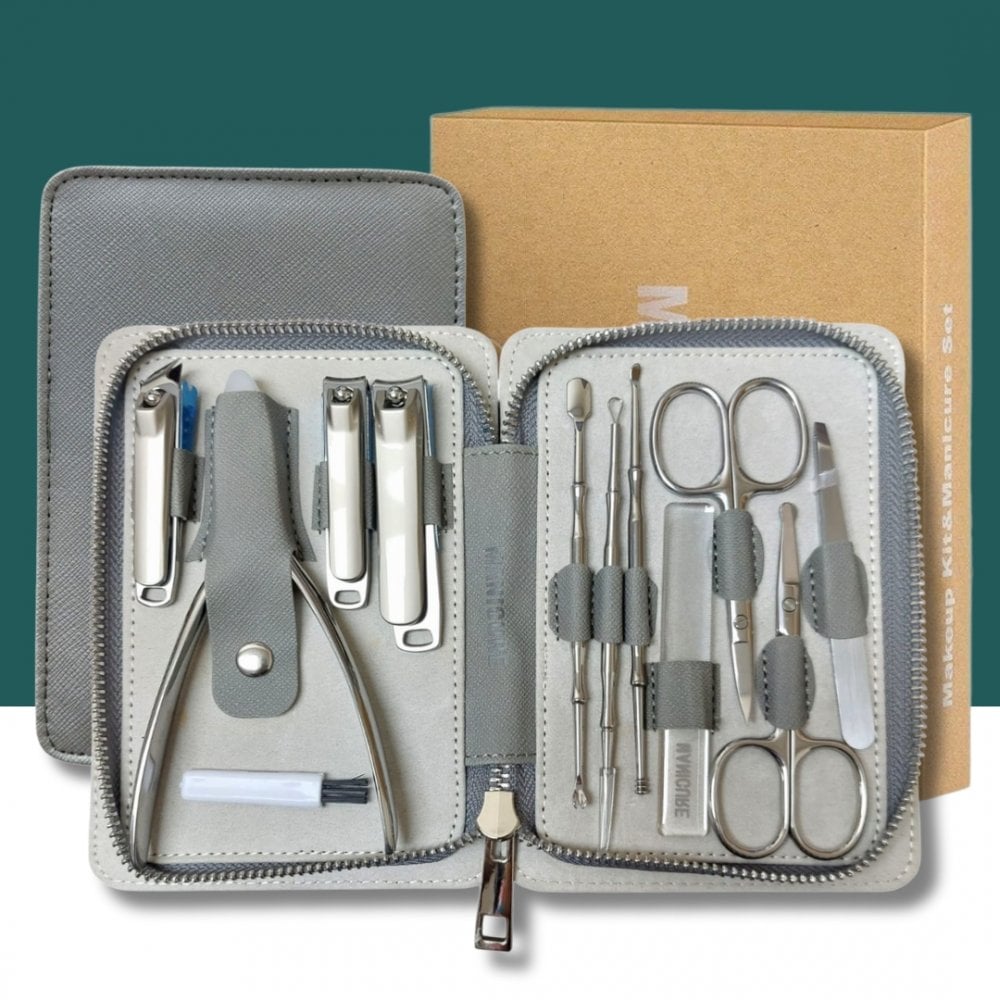 Manicure Set & Makeup Kit 11pcs with Cleaning Brush