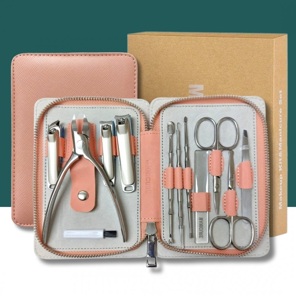 Manicure Set & Makeup Kit 11pcs with Cleaning Brush