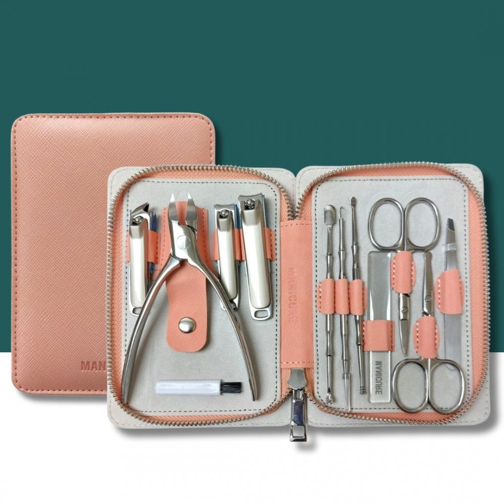 Manicure Set & Makeup Kit 11pcs with Cleaning Brush