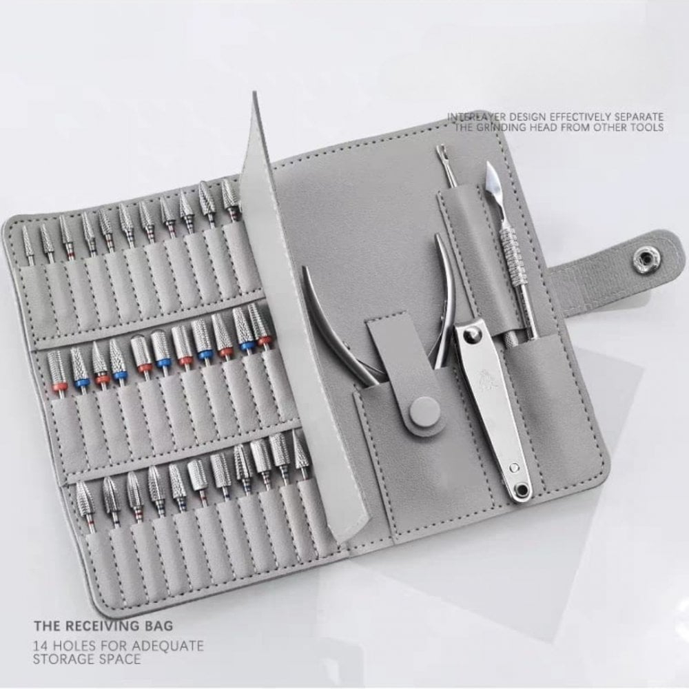 Drill Bit and Manicure Tools Storage Pouch - Grey