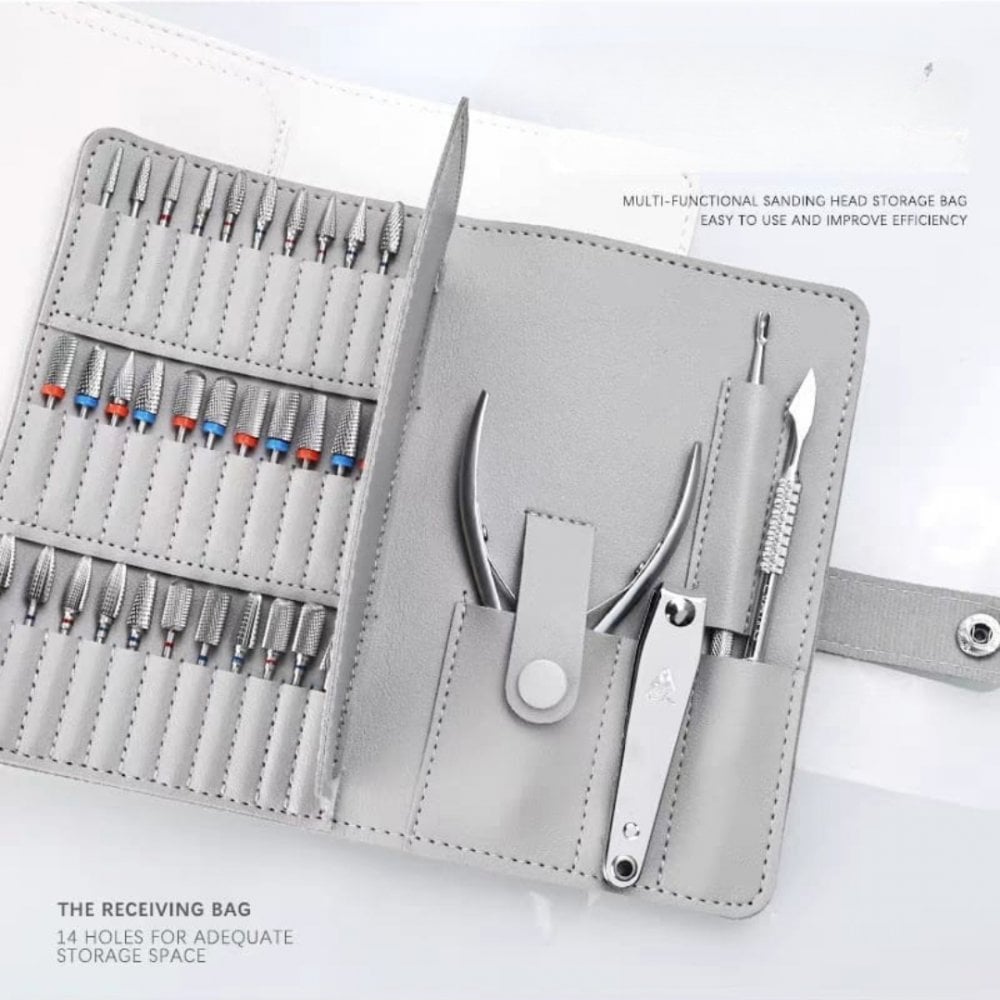Drill Bit and Manicure Tools Storage Pouch - Grey