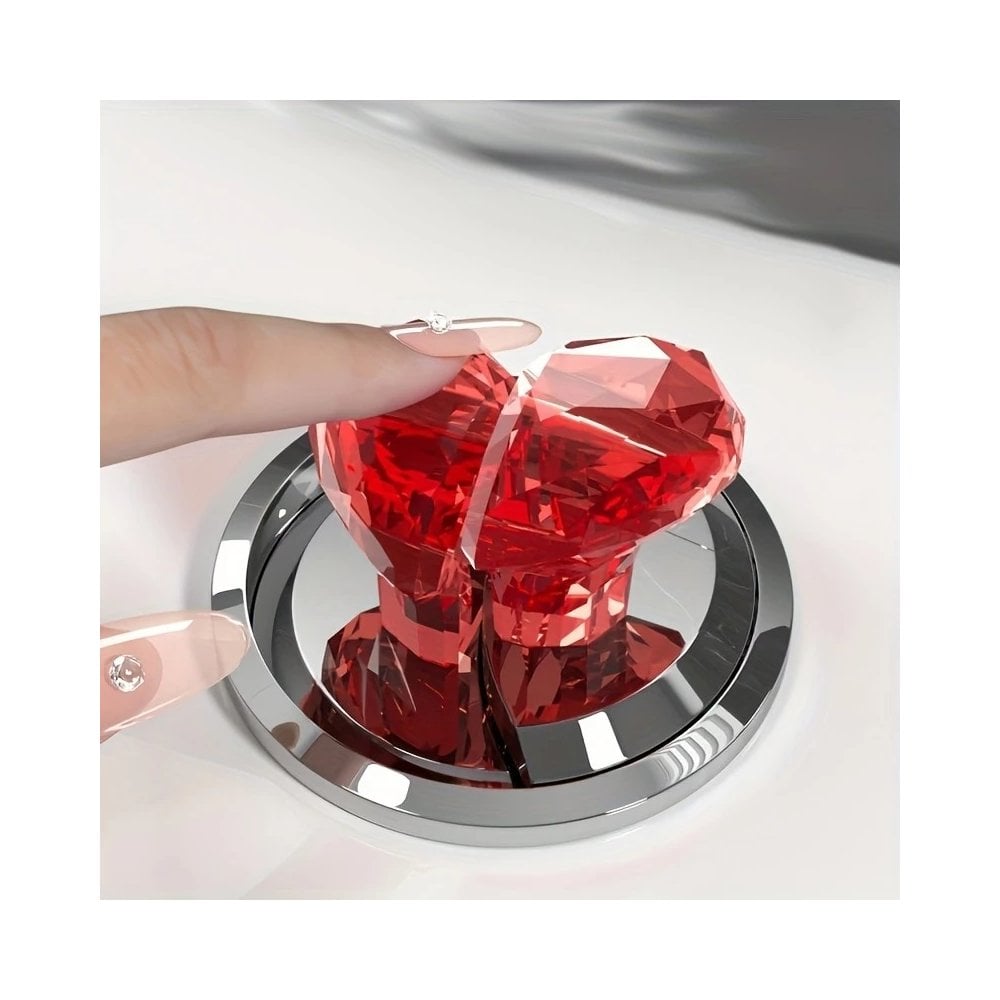Heart-Shaped Crystal Button â€“ Long Nail Protector