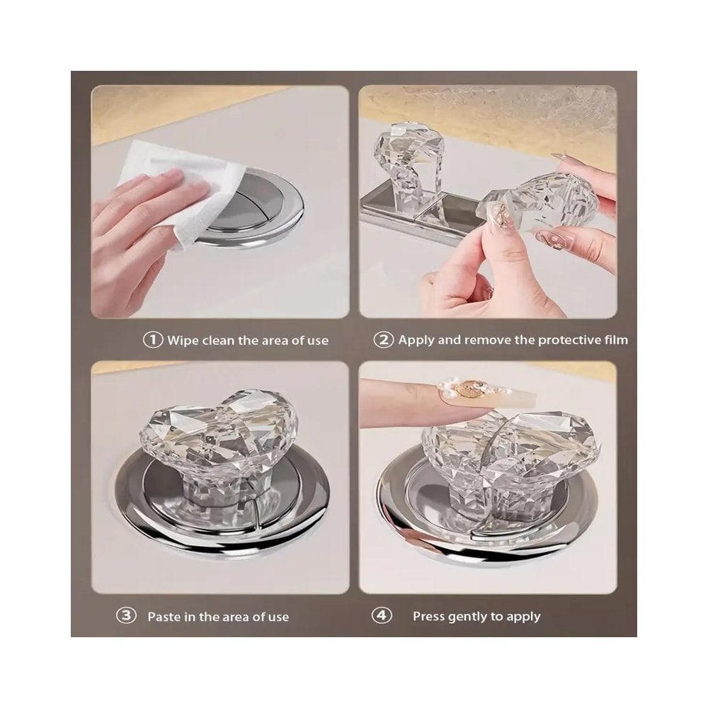 Heart-Shaped Crystal Button â€“ Long Nail Protector