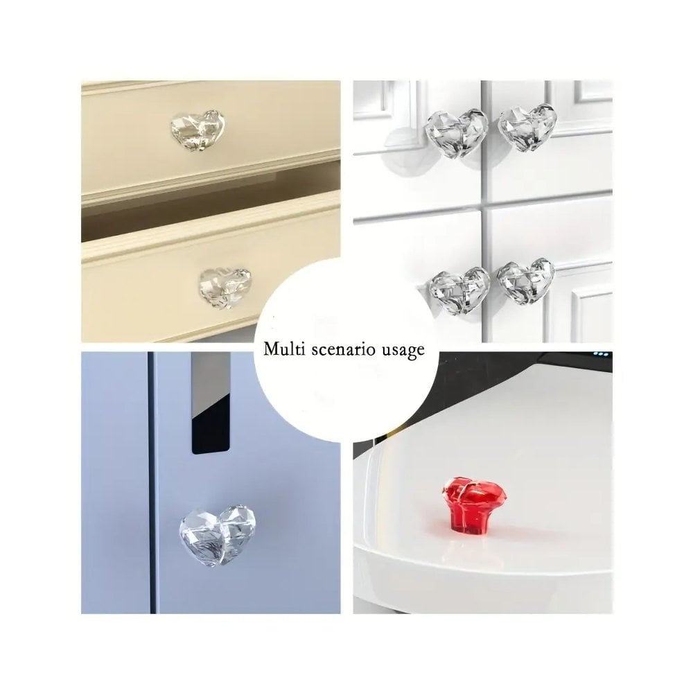 Heart-Shaped Crystal Button â€“ Long Nail Protector