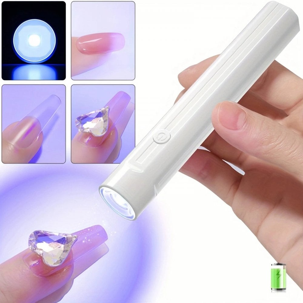 Mini Handheld LED Lamp With Magnetic Holder - White