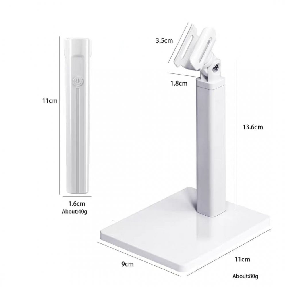 Mini Handheld LED Lamp With Magnetic Holder - White