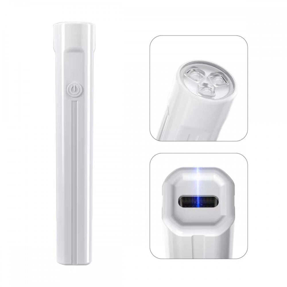 Mini Handheld LED Lamp With Magnetic Holder - White
