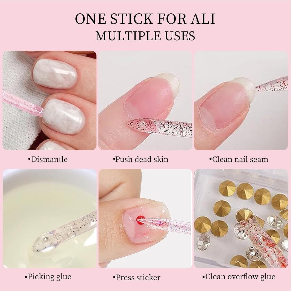 TNBL Dual Ended Cuticle Pusher & Free Edge Cleaner Pk 100 - Pink