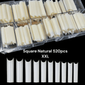 VINA XXL Square Straight Nail Tips in Box (Size 0 to 9) Without Well