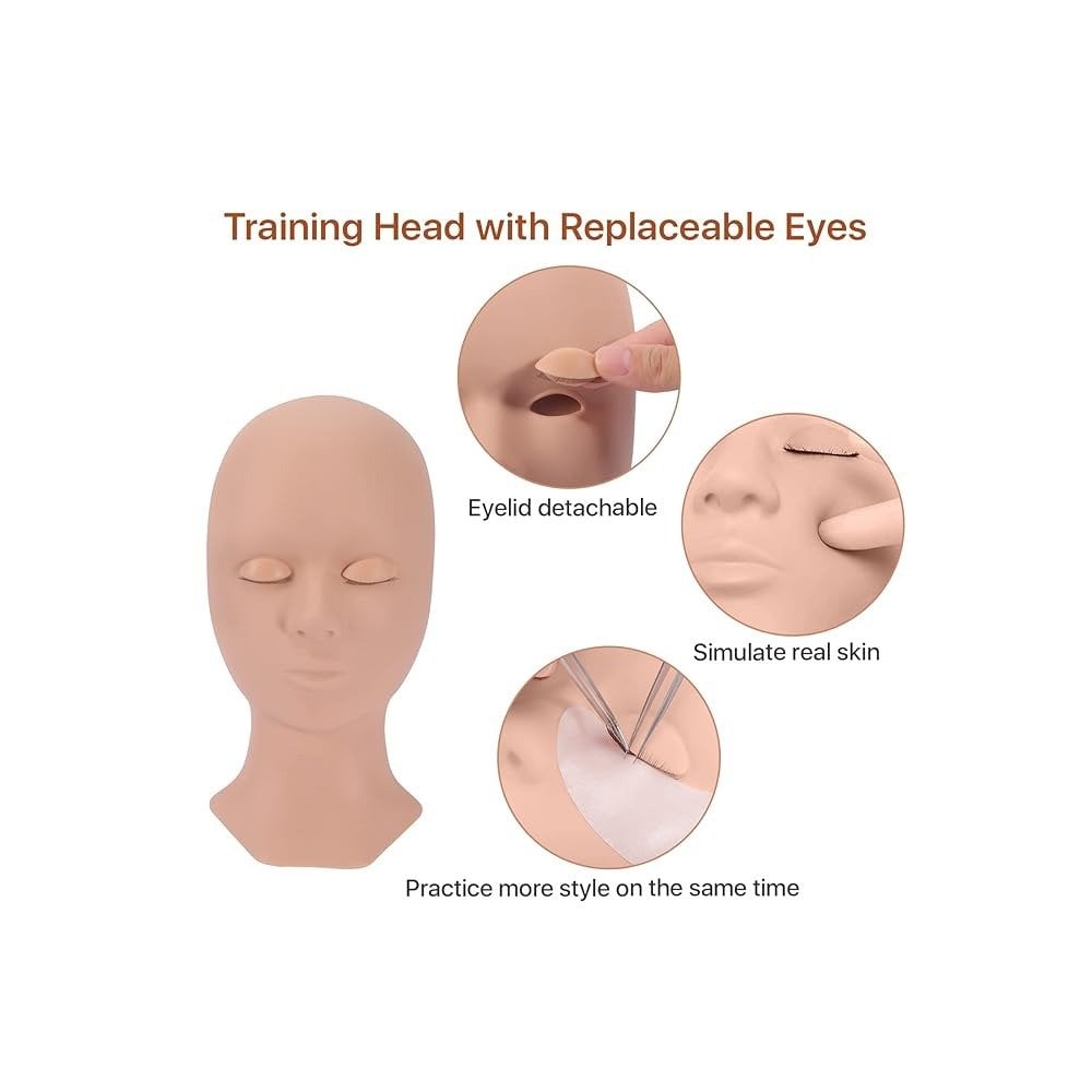 Eyelash Training Head With Removable Eyelids