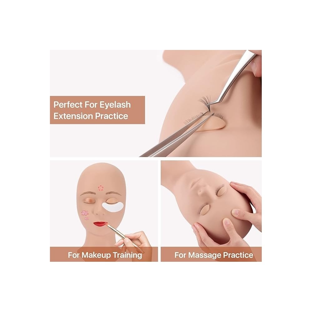 Eyelash Training Head With Removable Eyelids