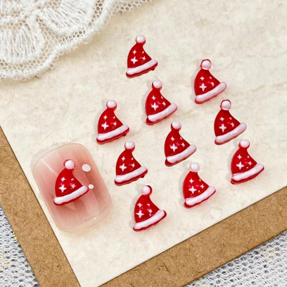 TBNL Nail Art Charm 78 - Santa Hat (10pcs)