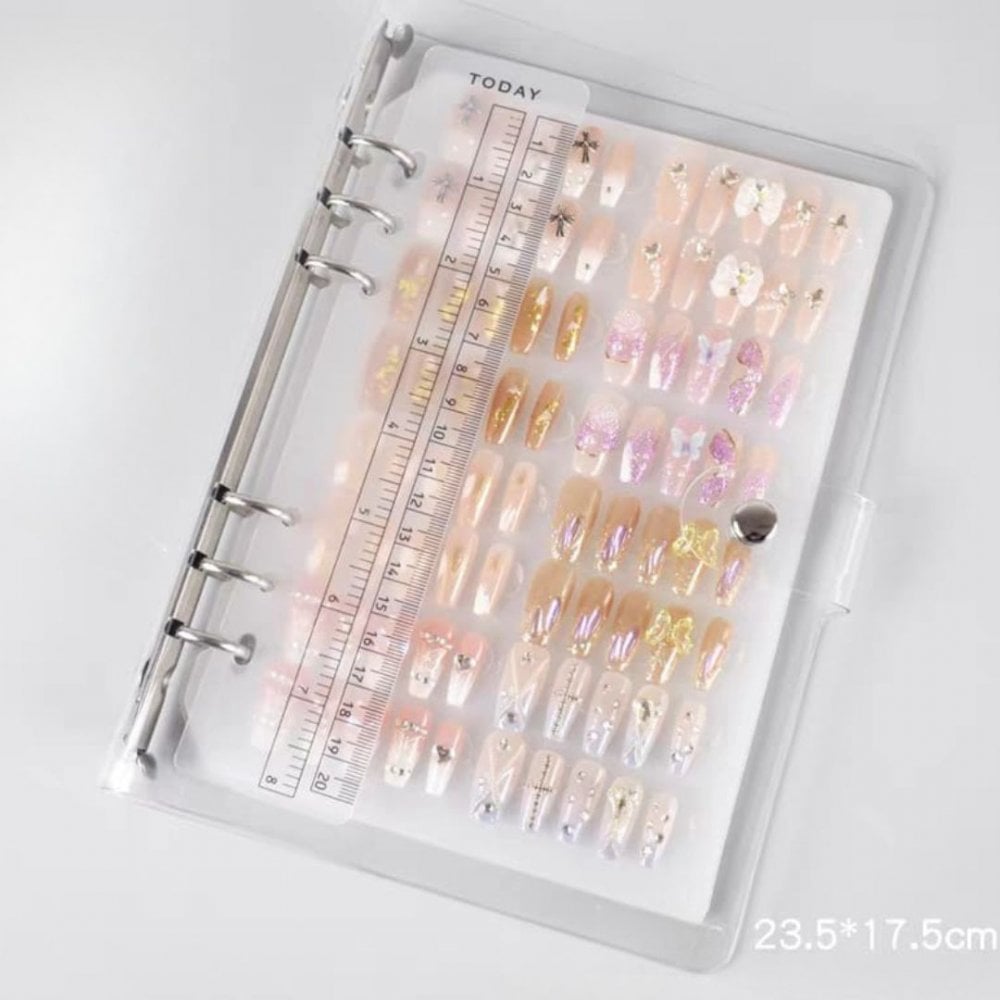 Transparent Nail Art Sample Book Reusable Display Pages