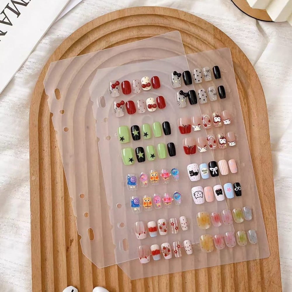 Transparent Nail Art Sample Book Reusable Display Pages