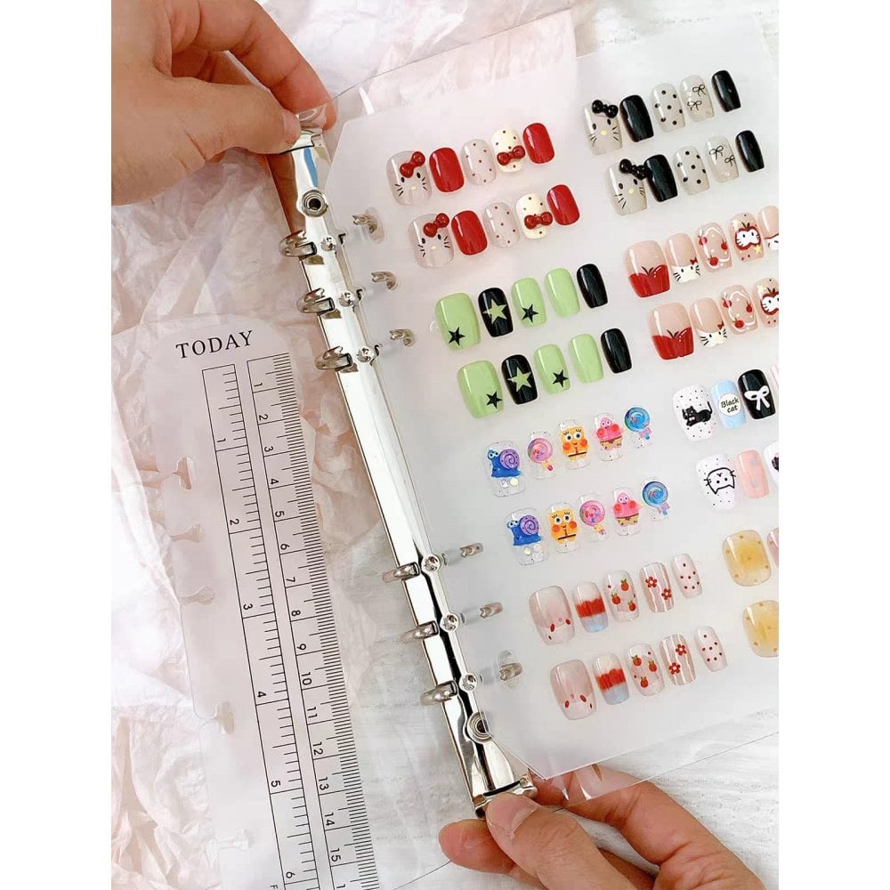 Transparent Nail Art Sample Book Reusable Display Pages