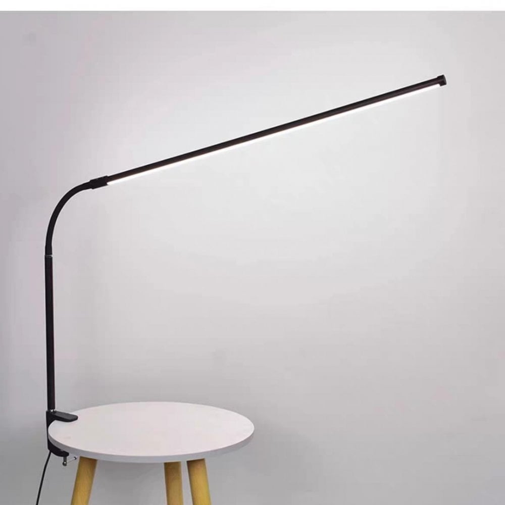 Slim LED Daylight Lamp with Clamp - Black