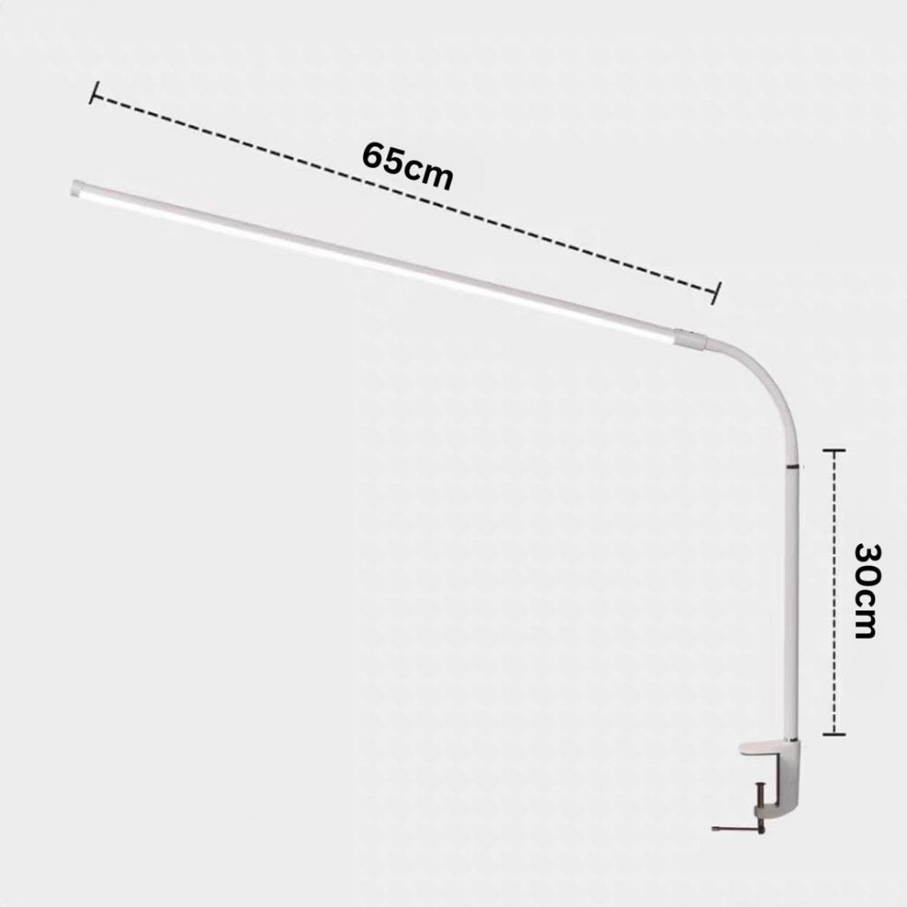 Slim LED Daylight Lamp with Clamp - Black