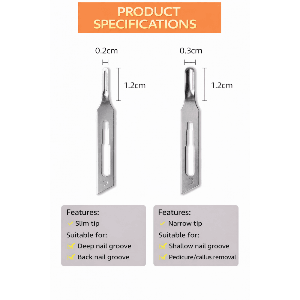 TNBL Professional Ingrown Toenail Blade Set (2 Blade Heads)