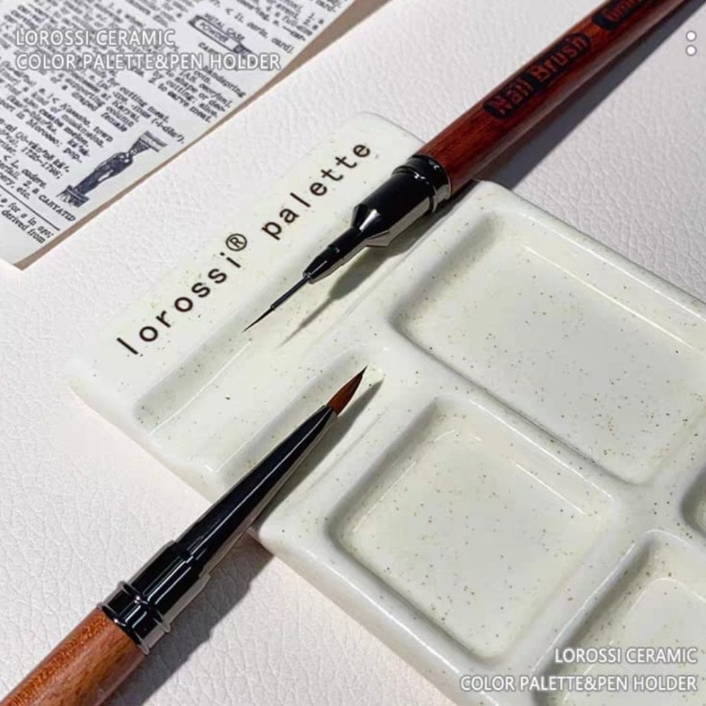 LOROSSI Ceramic Nail Art Palette & Brush Holder
