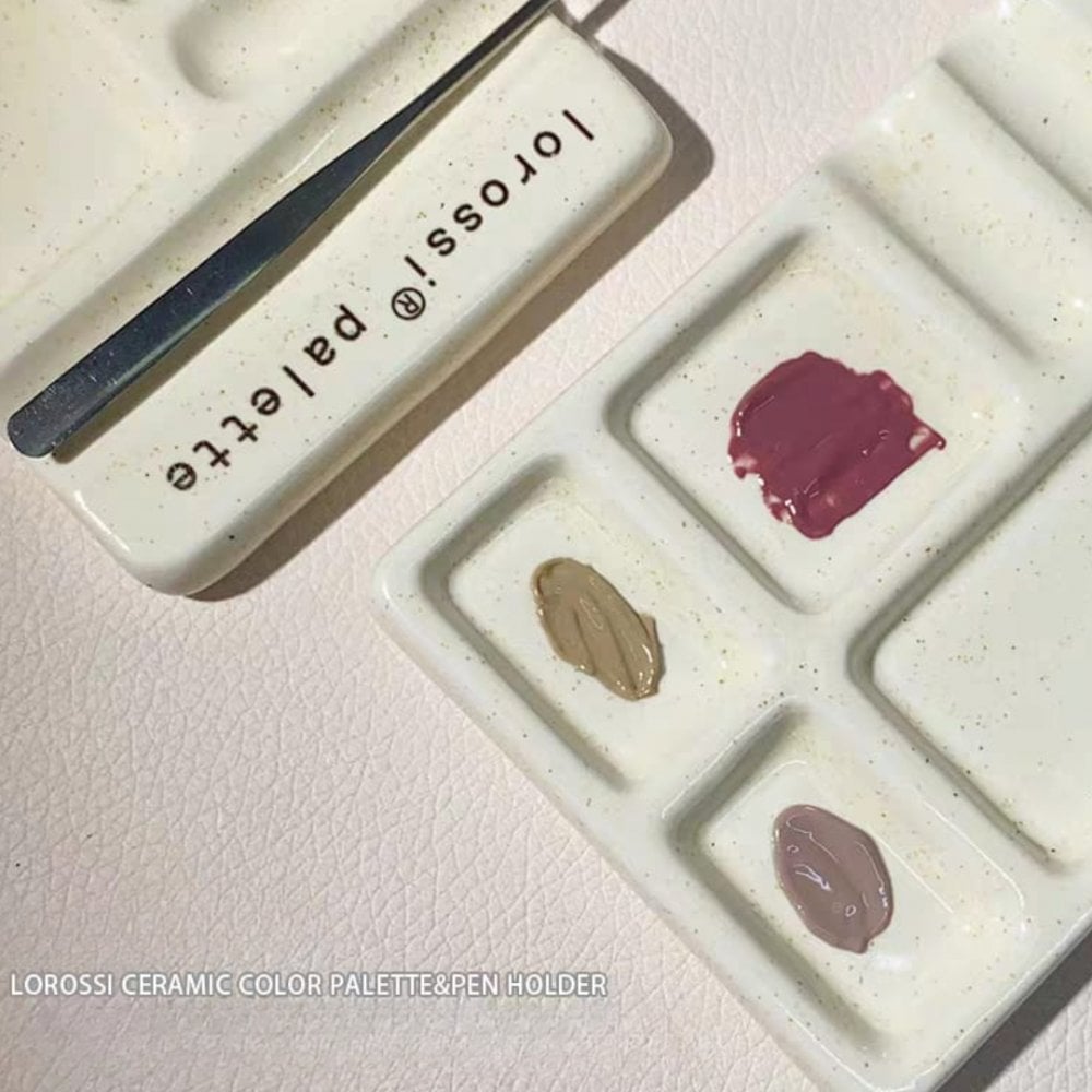 LOROSSI Ceramic Nail Art Palette & Brush Holder