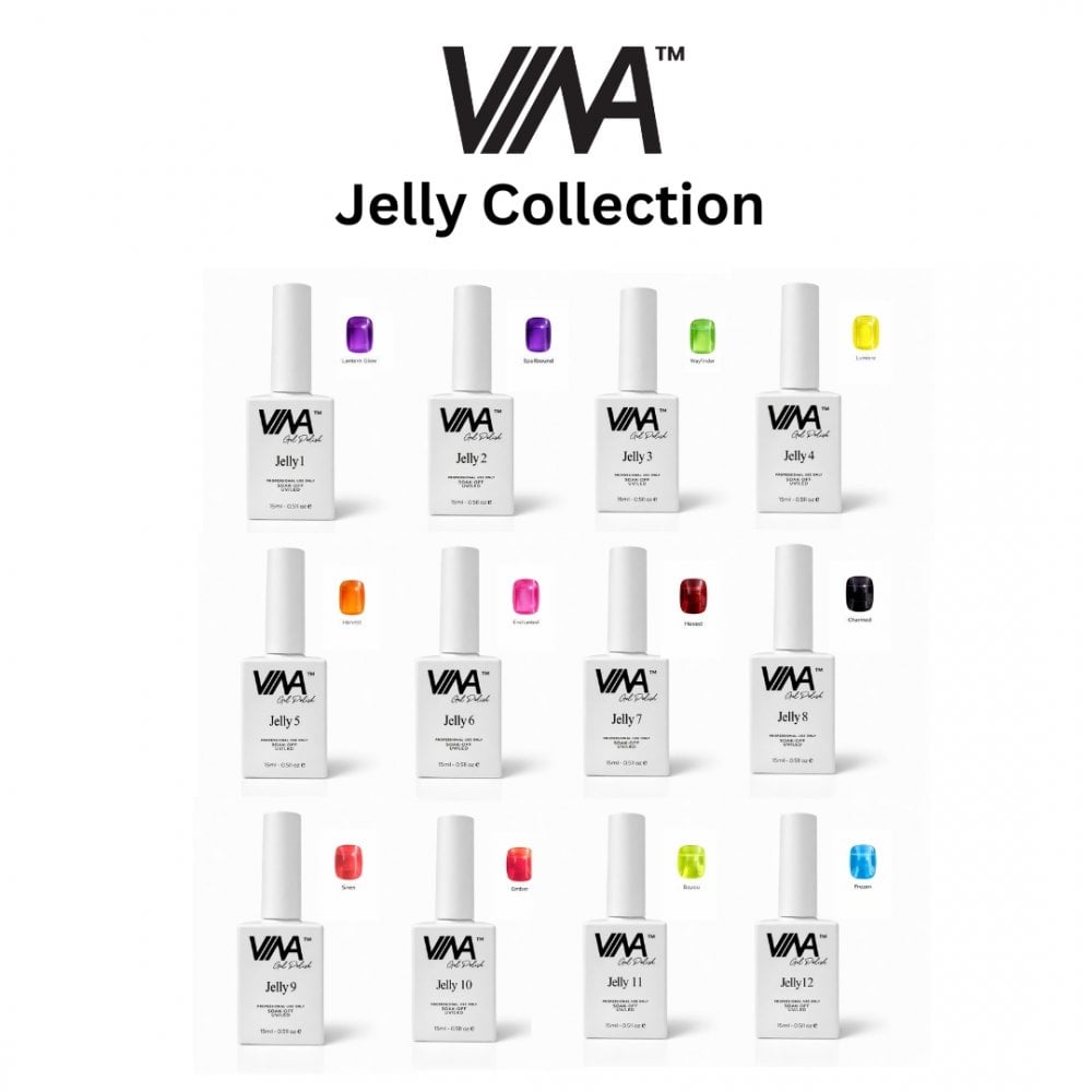 VINA Gel Polish Jelly Collection 15ml HEMA & TPO Free