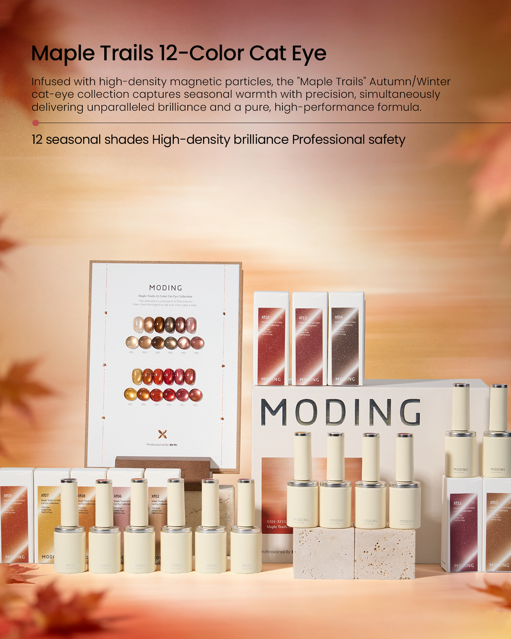 MODING Maple Trails 12-Color Cat Eye Collection HEMA & TPO Free