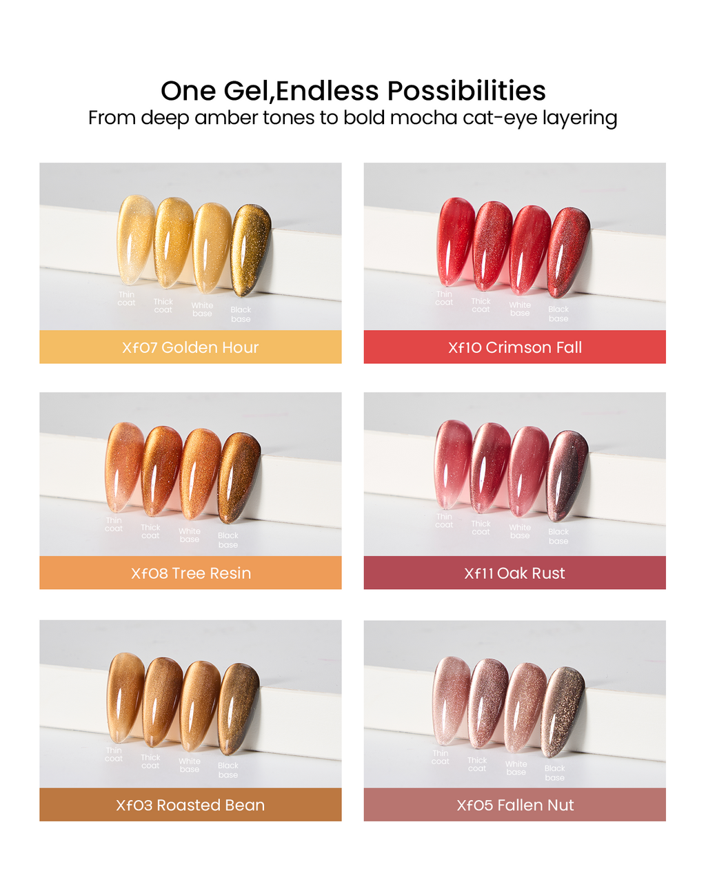 MODING Maple Trails 12-Color Cat Eye Collection HEMA & TPO Free