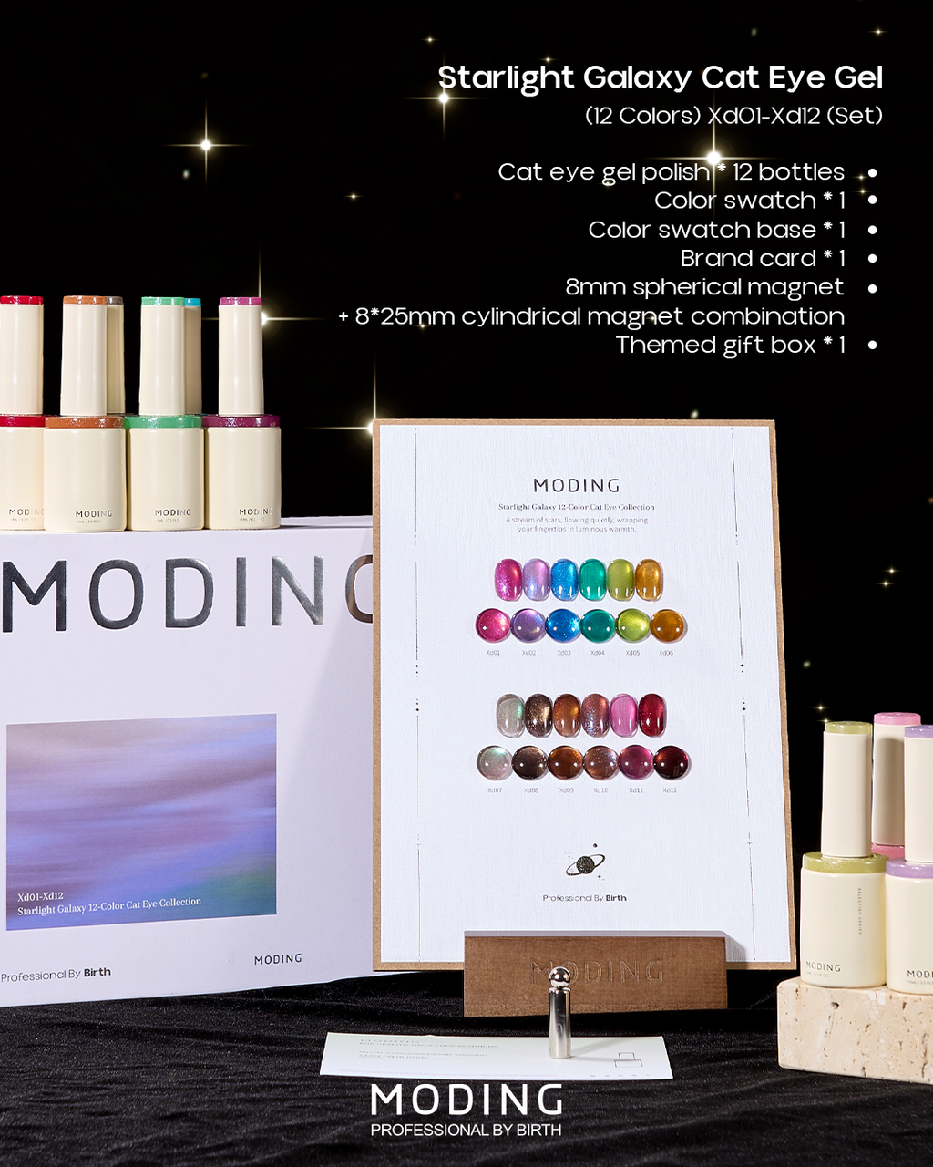 MODING Starlight Galaxy Cat Eye Gel Colour HEMA & TPO Free - Full Collection