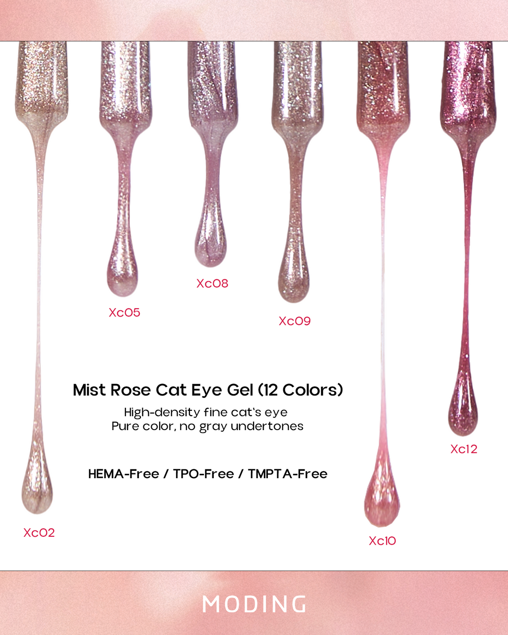 MODING Mist Rose Cat Eye Gel Colour HEMA & TPO Free - Full Collection