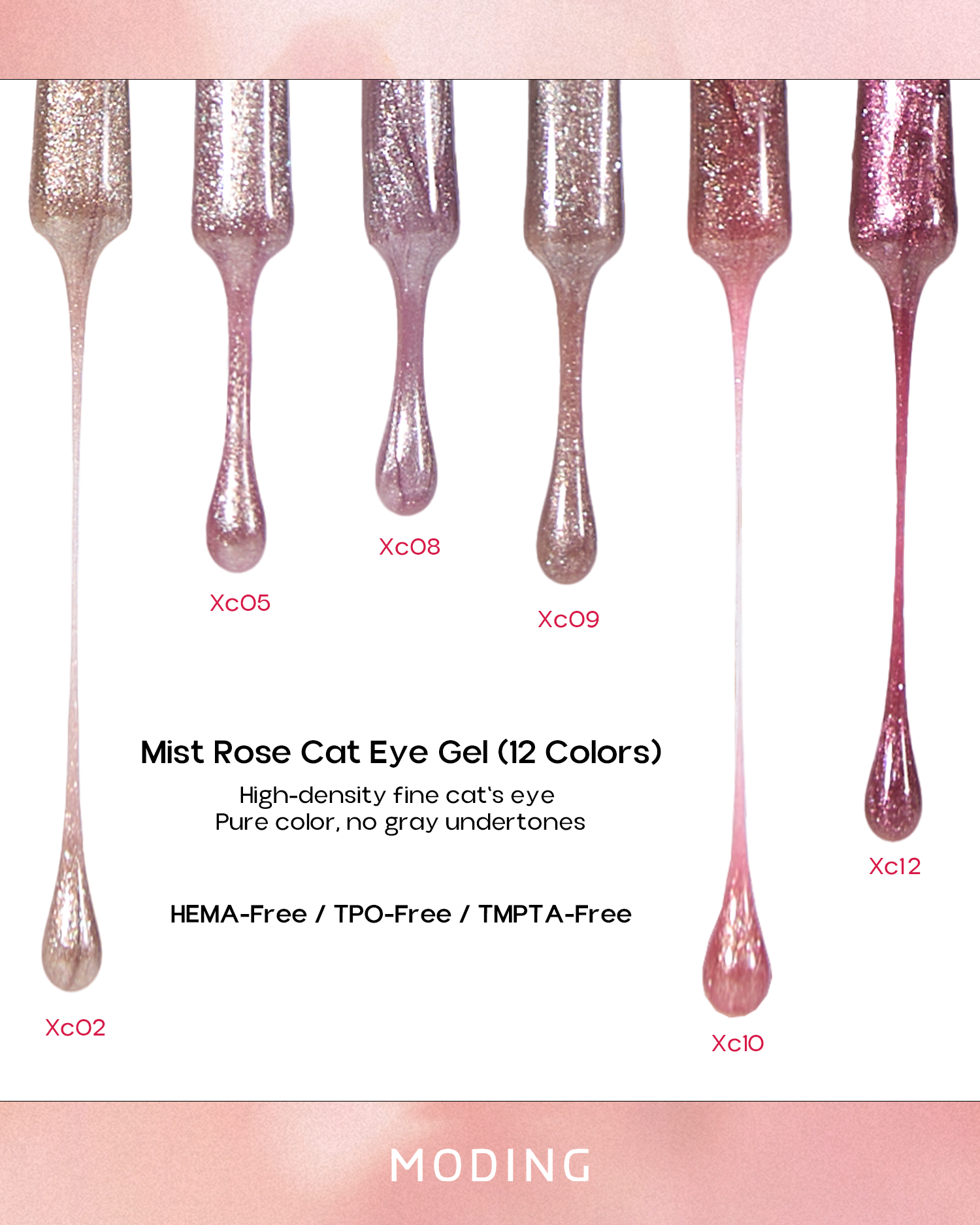 MODING Mist Rose Cat Eye Gel Colour HEMA & TPO Free - Full Collection
