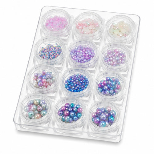 3D Mermaid Pearl Nail Art Set, 12-Pot Case