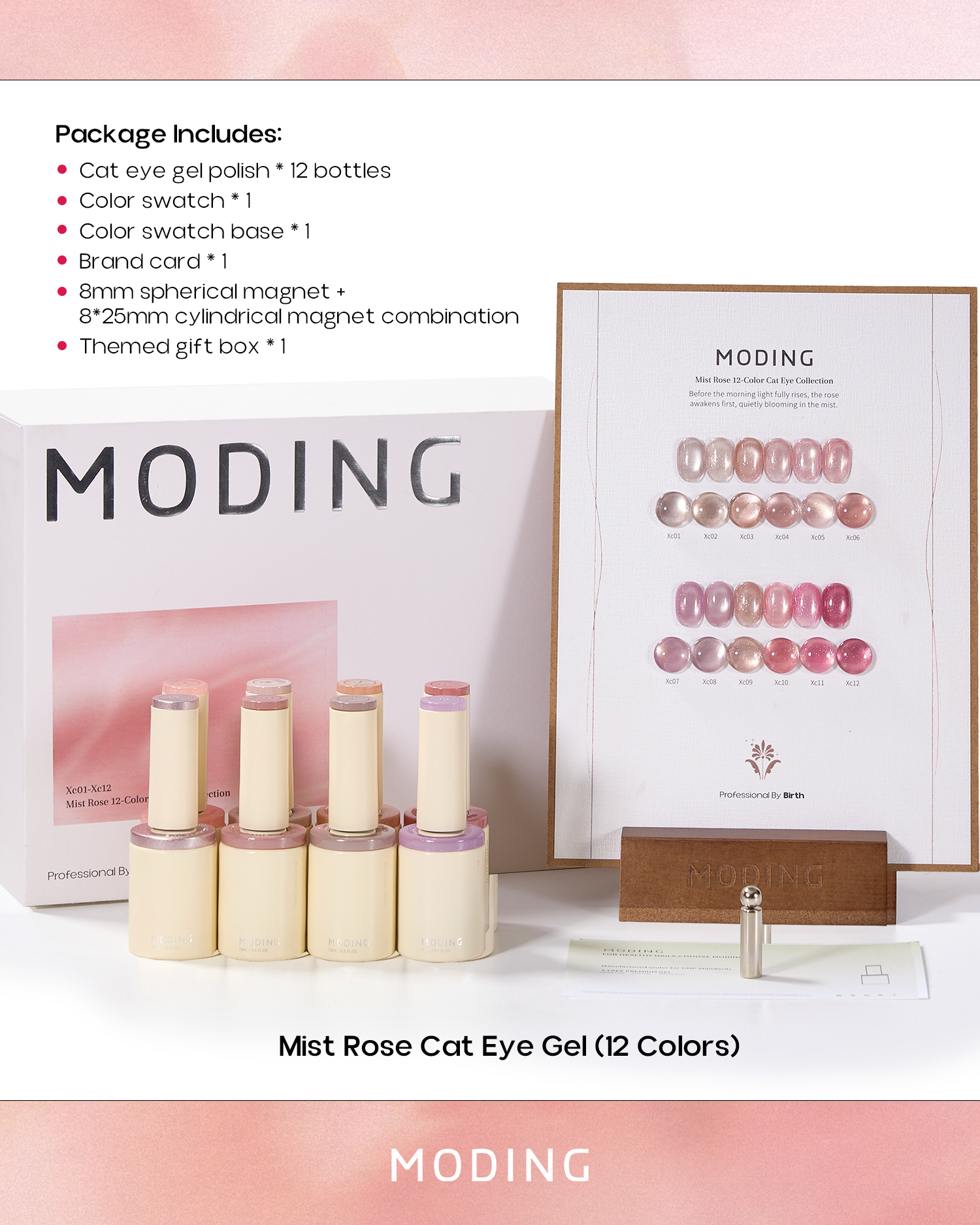 MODING Mist Rose Cat Eye Gel Colour HEMA & TPO Free - Full Collection